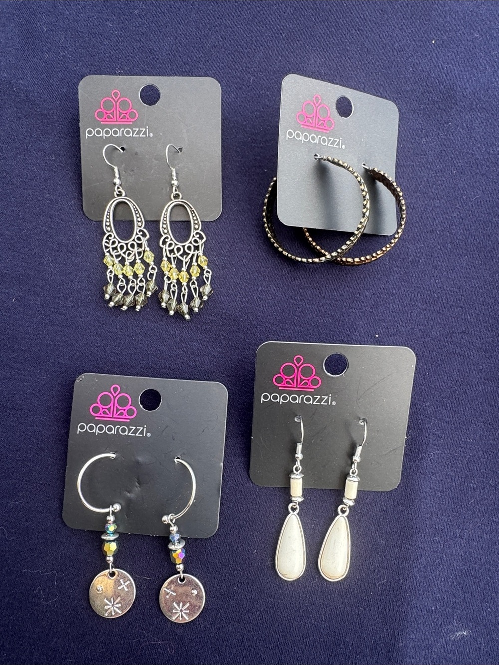 paparazzi Silver and Black Accent Mixed Earring Set